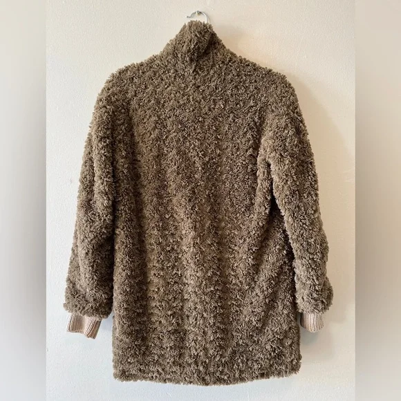 Aritzia Wilfred Free Grete jacket Size XXS Cozy Brown Teddy Coat Casual Fall - Picture 4 of 14